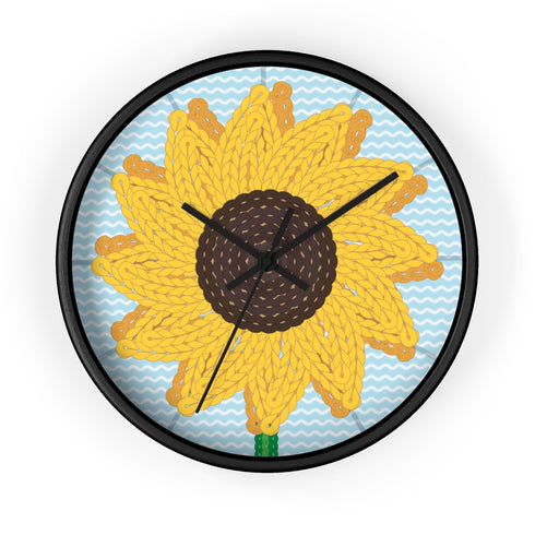 Sunflower Stitches Wall Clock